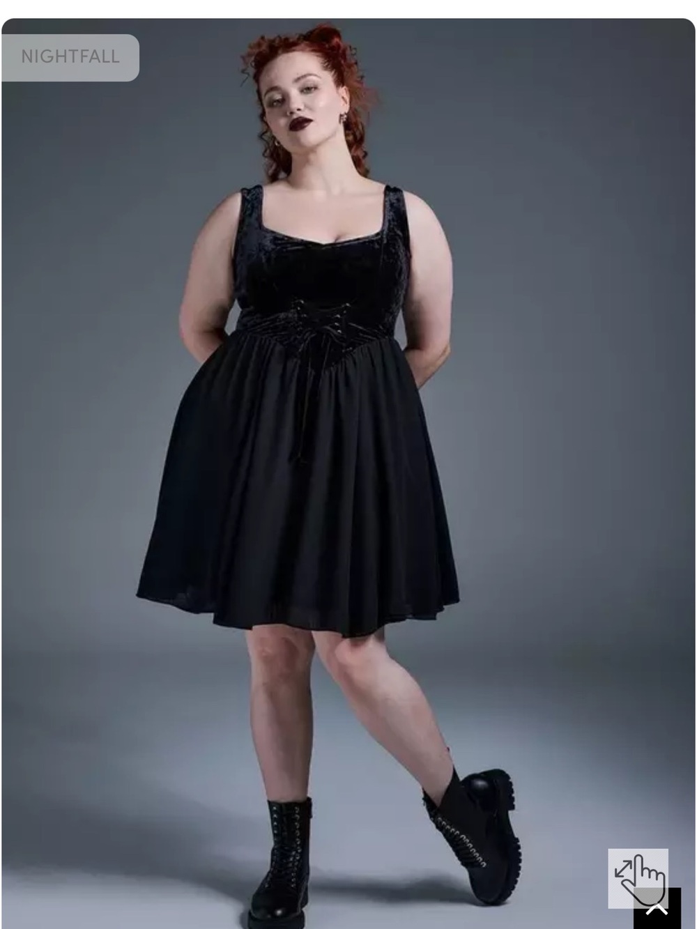 torrid Deep Black Velvet & Chiffon Mini Dress size 1 NWT
